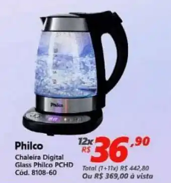 Lojas Becker Chaleira Digital Glass Philco PCHD oferta