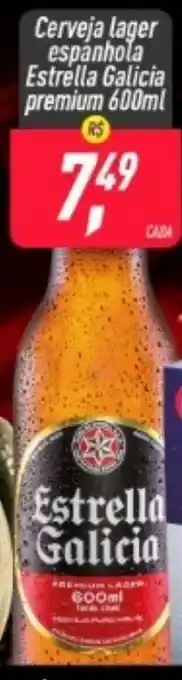 Frangolândia Cerveja Lager espanhola Estrella Galicia premium 600ml oferta