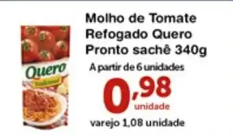 Roldão Molho de Tomate Refogado Quero Pronto sache 340g oferta