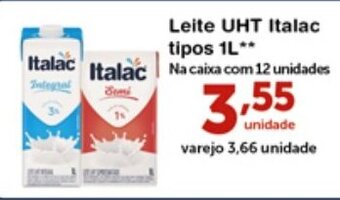 Roldão Leite UHT Italac tipos 1L oferta