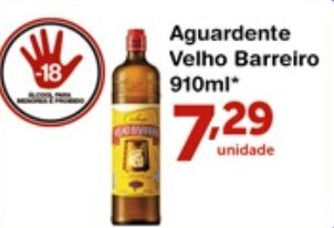 Roldão Aguardente Velho Barreiro 910ml oferta