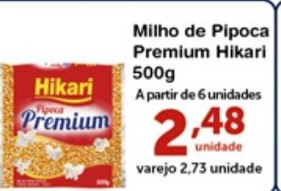 Milho de Pipoca Premium Hikari 500g