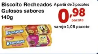 Roldão Biscoito Recheados Gulosos Sabores 140g oferta
