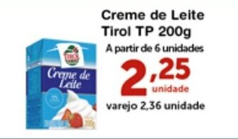 Roldão Creme de Leite Tirol TP 200g oferta