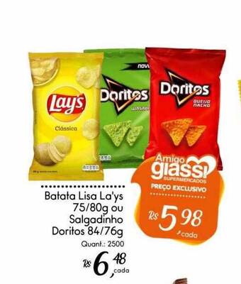Giassi Supermercados Batata Lisa Lay's Ou Salgadinho Doritos oferta