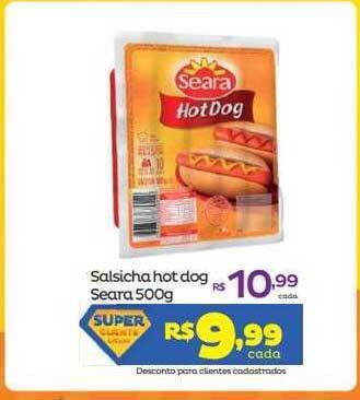 Super Lagoa Salsicha Hot Dog Seara oferta