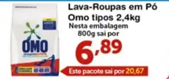 Roldão Lava Roupas em po Omo tipos 2.4kg oferta