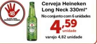 Roldão Cerveja Heineken Long Neck 330ml oferta