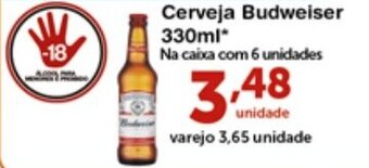Roldão Cerveja Budweiser 330ml oferta