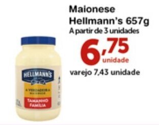 Roldão Maionese Hellmann's 657g oferta