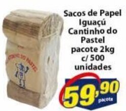 Vencedor Atacadista Sacos de Papel Iguacu Cantinho do Pastel pacote 2kg c/500 Unidades oferta