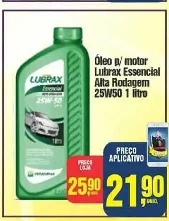 óleo P Motor Lubrax Essencial Alta Rodagem 25w50 1L