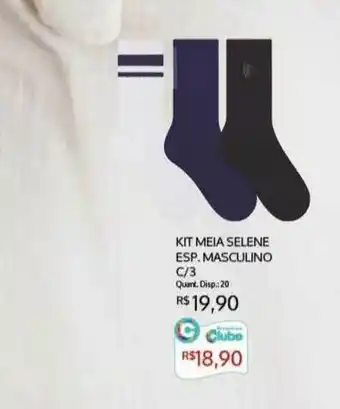 Bistek Supermercados Kit Meia Selene Esp. Masculino C 3 oferta