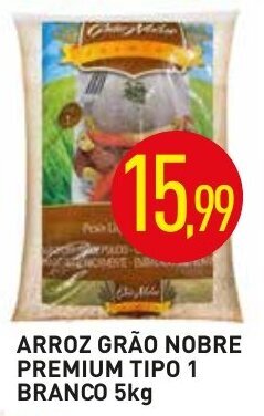 Calvo Atacadista Arroz Grao Nobre Premium Tipo 1 Branco 5kg oferta
