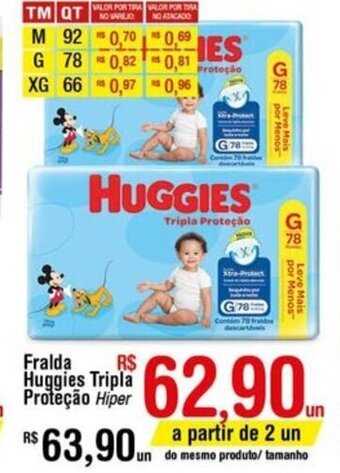Fort Atacadista Fralda Huggies Tripla Protecao Hiper oferta