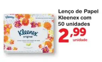 Lenco de Papel Kleenex com 50 unidades