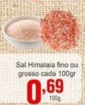 Rossi Supermercado Sal Himalaia fino ou grosso cada 100g oferta
