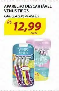 Assaí Atacadista Aparelho Descartável Venus Tipos Leve 4 Pague 3 oferta