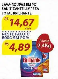 Assaí Atacadista Lava-roupas Em Pó Sanitizante Limpeza Total Brilhante 800g oferta