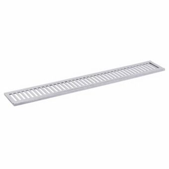 Leroy Merlin Grelha e porta grelha para pedestres com baixa vazão de alumínio escovada 15x100cm cinza lg mais oferta