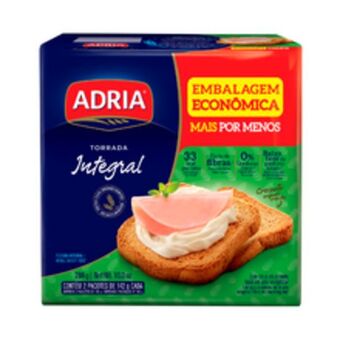 Supermercados Pague Menos Torrada adria integral 284g oferta