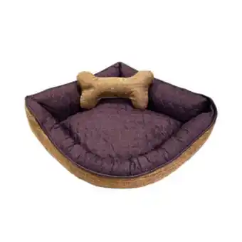 Cama pet médio impermeável 60cm x 60cm x 20cm marrom escuro com almofada decorativa