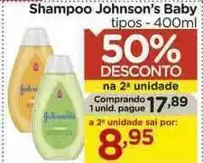 Carrefour Shampoo Johnson's Baby Tipos 50% Desconto Na 2a Unidade 400ml oferta