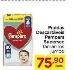 Carrefour Fraldas Descartáveis Pampers Supersec Tamanhos Jumbo oferta