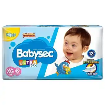 Fralda babysec ultra hiper tamanho xg - 2 pacotes com 60