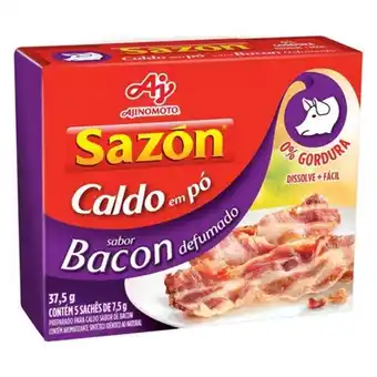 Caldo em pó bacon defumado sazon 32,5g 5un