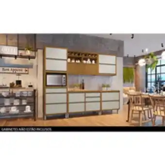 Novo Mundo Cozinha em mdf, 5 portas, 3 gavetas, com pés - baronesa oferta