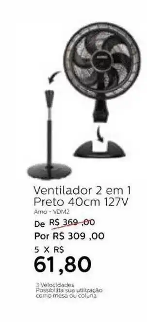 Grupo Formosa Ventilador 2 Em 1 Preto 40cm 127v oferta