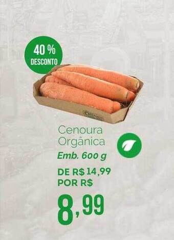 Oba Hortifruti Cenoura Orgânica 40% Desconto oferta