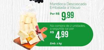 Mandioca Descascada Embalada à Vácuo