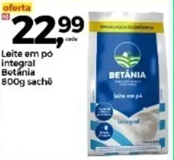 Frangolândia Leite em po integral Betania 800g sache oferta