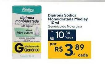 Drogaria Coop Dipirona Sódica Monoidratada Medley oferta