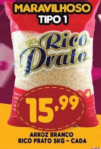 Supermercados Cristal Arroz Branco Rico Prato 5kg - cada oferta
