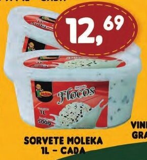 Supermercados Cristal Sorvete Moleka 1L cada oferta