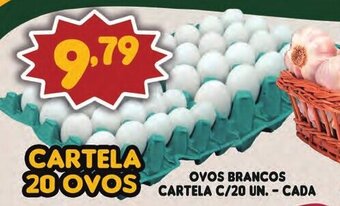 Supermercados Cristal Ovos Brancos Cartela c/20 un- cada oferta