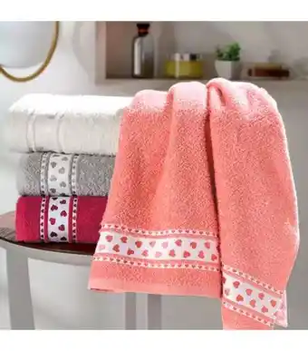 Toalha de banho felpudo jackguard premium coração marfim dohler 70x140cm 9515