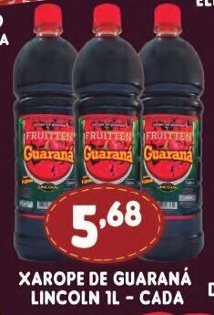 Supermercados Cristal Xarope de Guarana LIncoln 1L - cada oferta