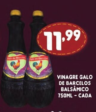 Supermercados Cristal Vinagre Galo de Barcelos Balsamico 750ml cada oferta