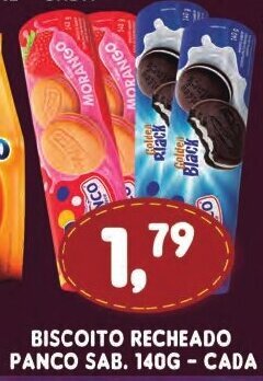 Supermercados Cristal Biscoito Recheado Panco Sabores 140g cada oferta