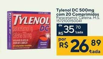 Tylenol Dc 500mg Paracetamol Cafeina M.s.