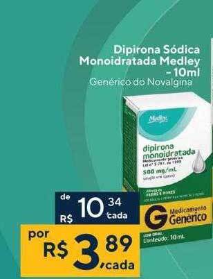 Drogaria Coop Dipirona Sódica Monoidratada Medley oferta