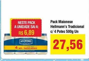 Spani Atacadista Pack Maionese Hellmann's Tradicional C 4 Potes oferta