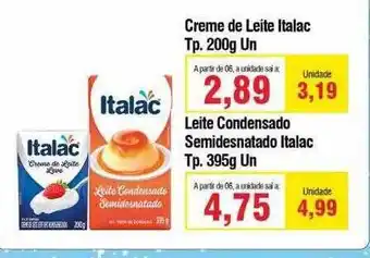 Spani Atacadista Creme De Leite Italac Leite Condensado Semidesnatado Italac oferta