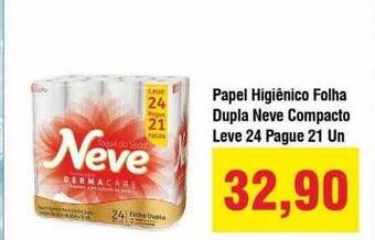 Spani Atacadista Papel Higiênico Folha Dupla Neve Compacto Leve 24 Pague 21 oferta