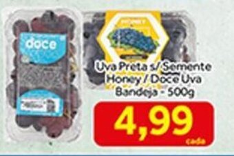 Shibata Supermercados Uva Preta s/ Semente Honey / Doce Uva Bandeja 500g oferta