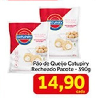 Shibata Supermercados Pao de Queijo Catupiry Recheado pacote 390g oferta